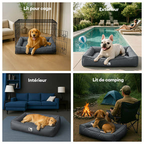 Lit orthopédique pour grand chien imperméable et soutien