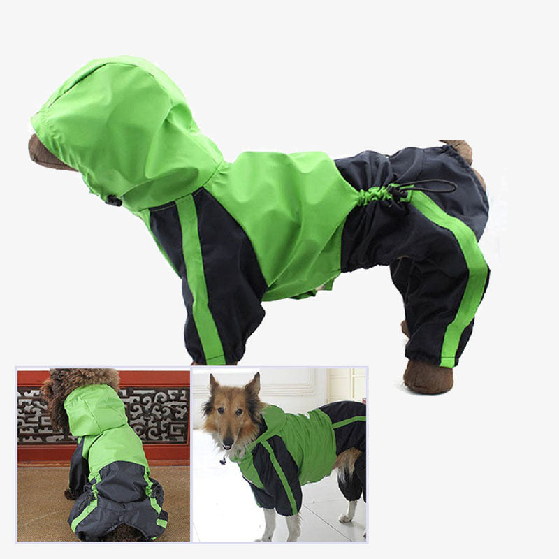 Imperméable Complet pour Chien en Tissu Oxford avec Jambes et Capuche