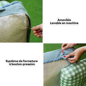 Tapis spacieux et durable en denim pour chien et chat avec oreiller amovible