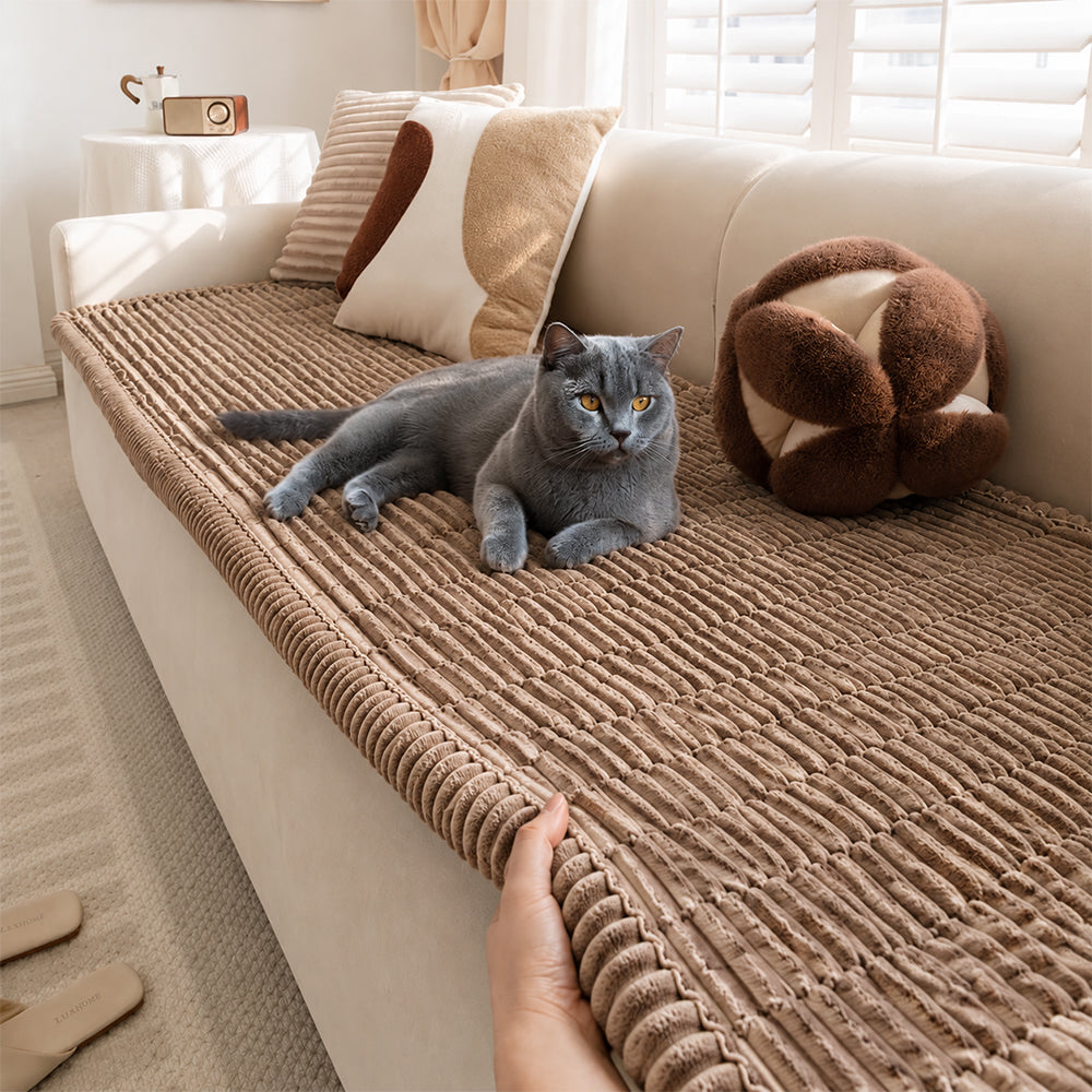 Tapis pour animaux en flanelle douce imperméable, respirant, anti-dérapant pour canapé.