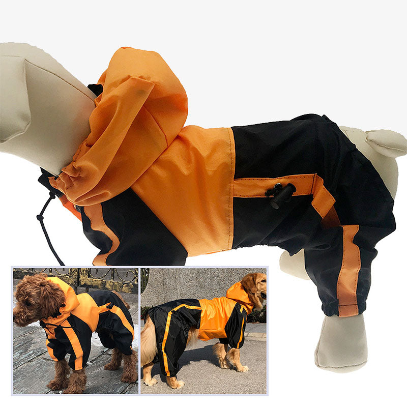 Imperméable Complet pour Chien en Tissu Oxford avec Jambes et Capuche