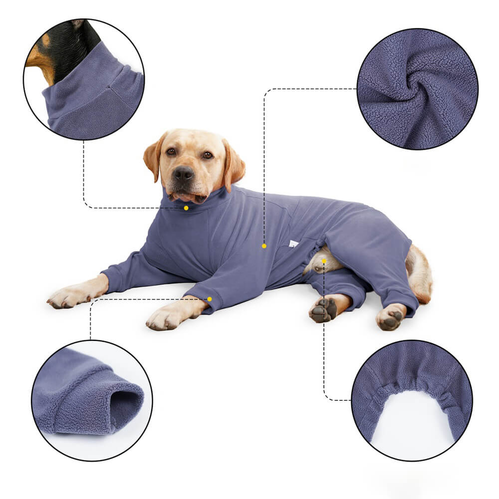 Pyjama polaire confortable pour chien vêtements de nuit idéaux pour grands chiens