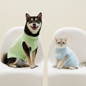 Ensemble de Loungewear Peluche Bouclée Tricoté Confortable pour Animaux et Propriétaires