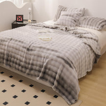 Couverture Douce en Fausse Fourrure de Lapin Dégradé Luxe Housse de matelas