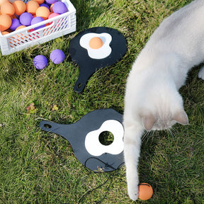 Jouet interactif pour chat avec raquette de ping-pong et corde élastique