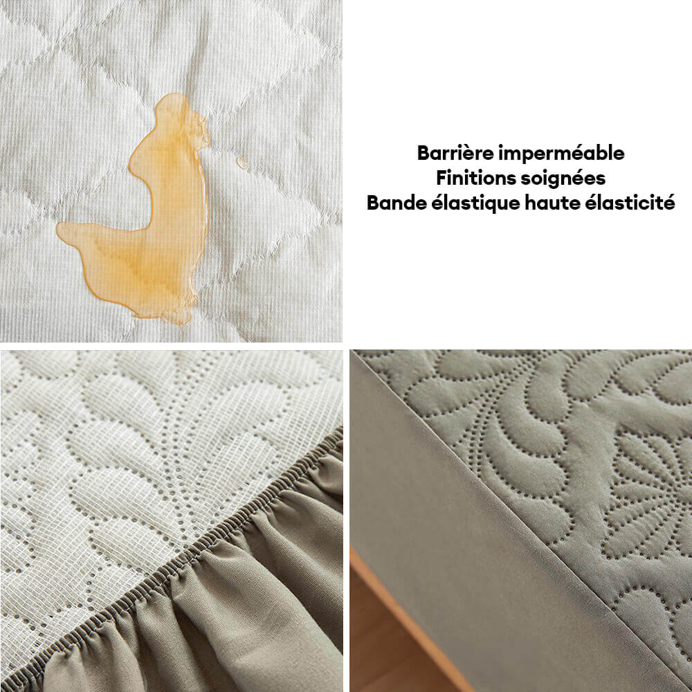 Housse de matelas matelassée douce et imperméable anti-taches