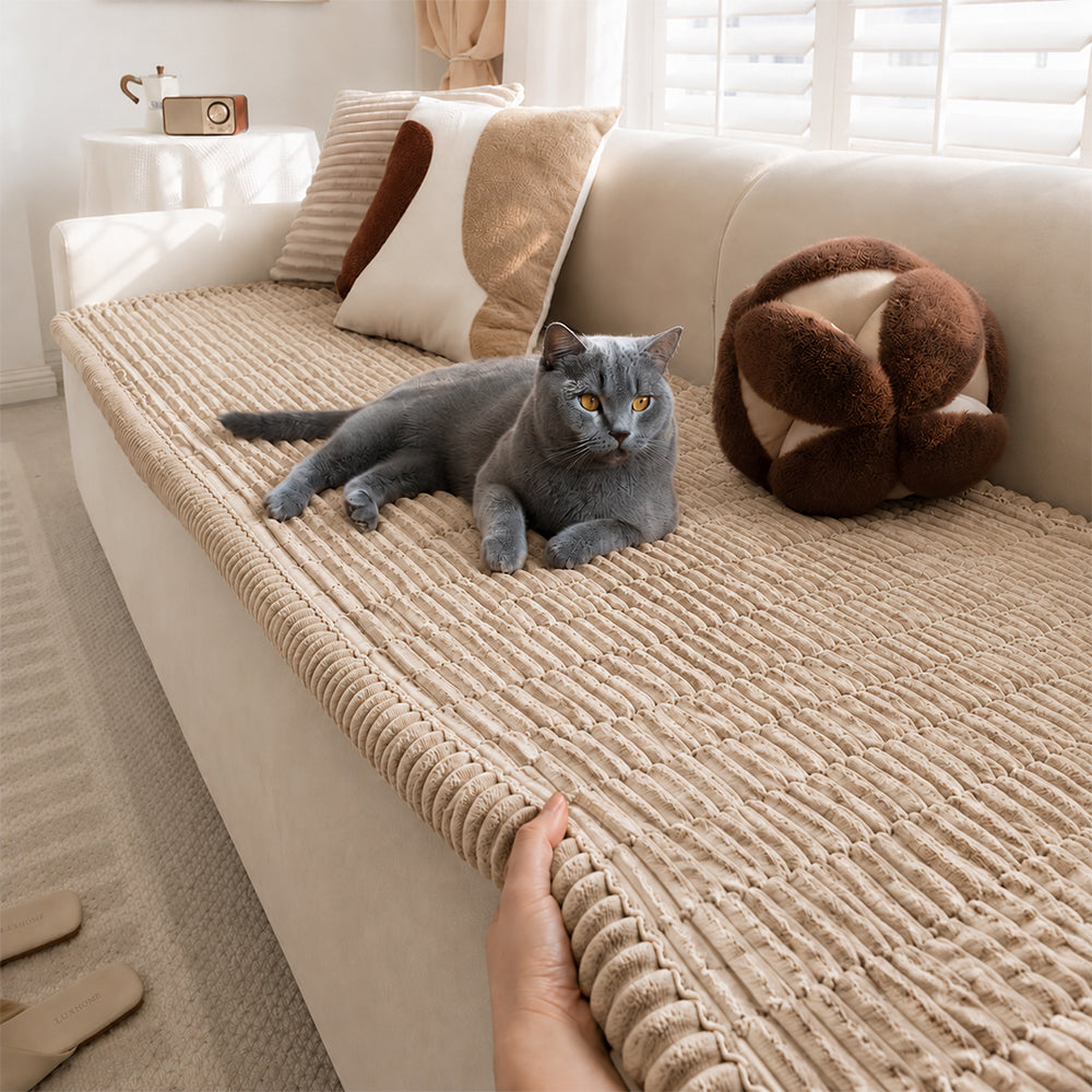 Tapis pour animaux en flanelle douce imperméable, respirant, anti-dérapant pour canapé.