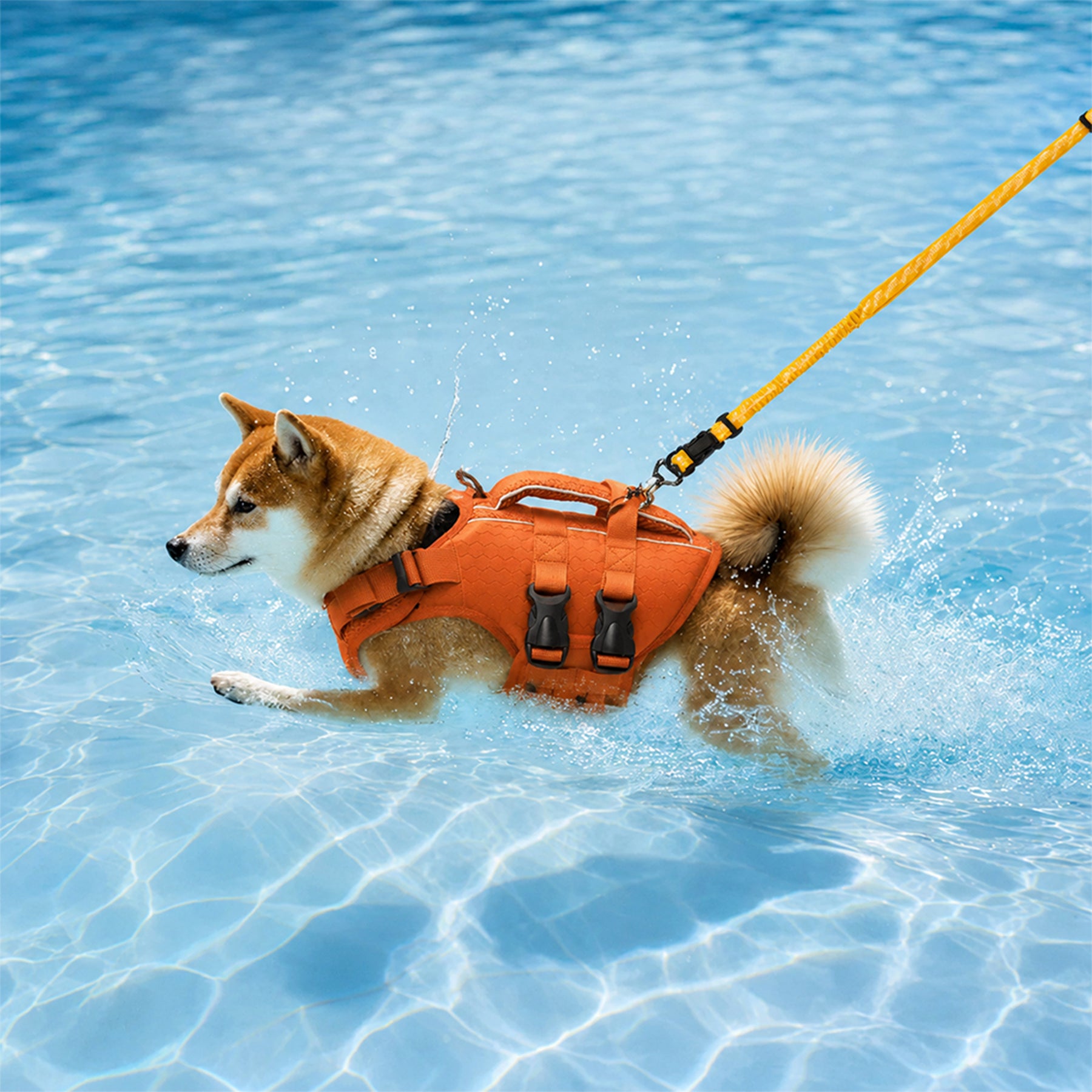 Gilet de sauvetage pour chiens ajustable avec bandes réfléchissantes pour chiens de taille moyenne et grande