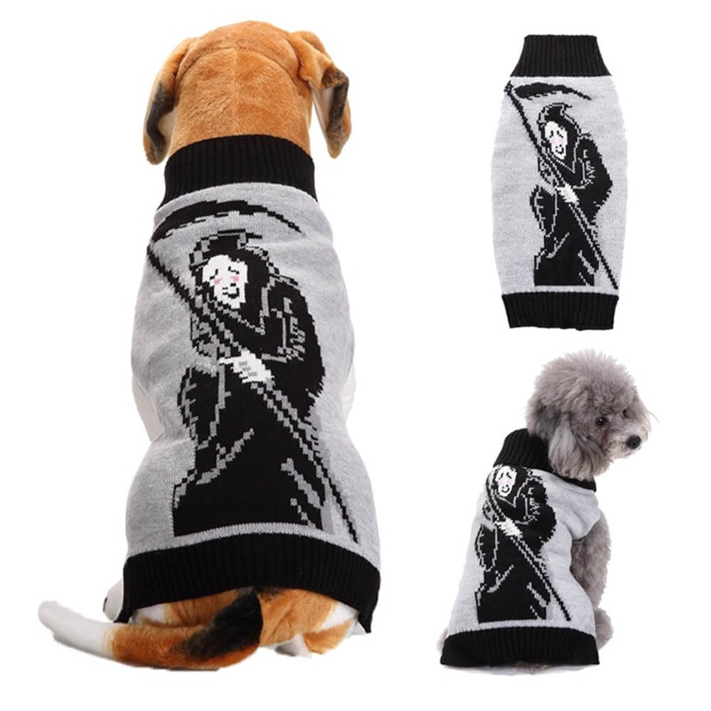 Pull de Halloween pour animaux de compagnie | Vêtement pour chien chaud et confortable à motif Halloween