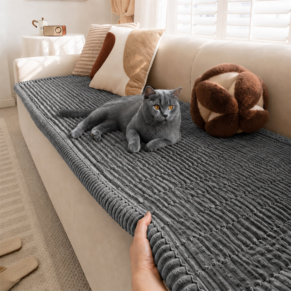 Tapis pour animaux en flanelle douce imperméable, respirant, anti-dérapant pour canapé.