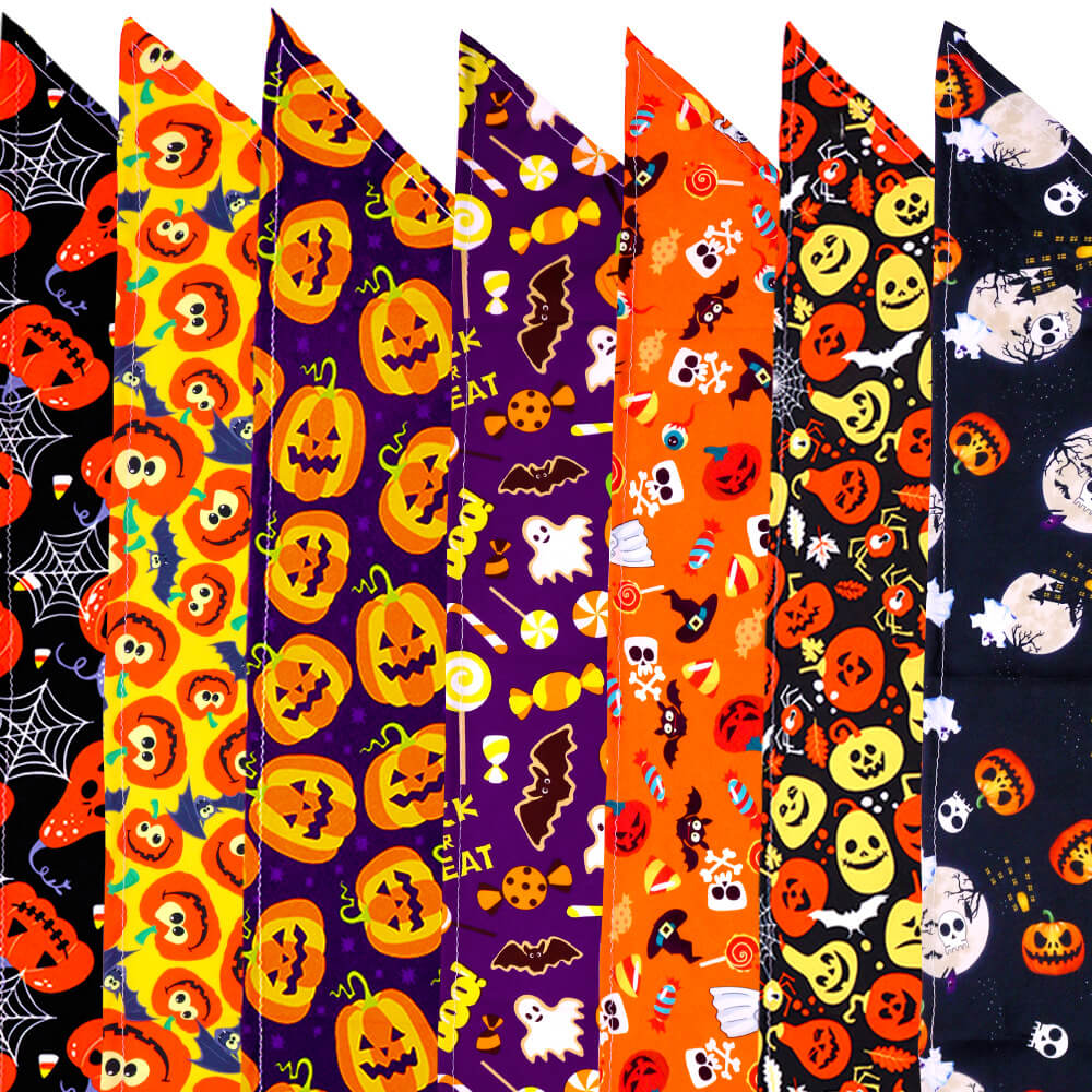 Bandana Triangle pour Animaux Halloween | Tête de Mort Fantôme Citrouille pour Chiens et Chats