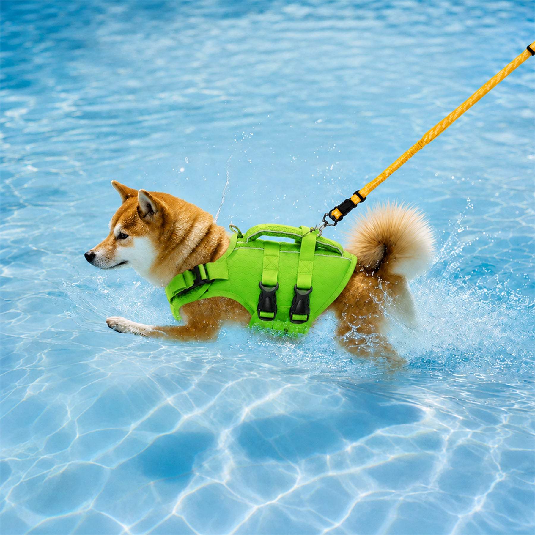 Gilet de sauvetage pour chiens ajustable avec bandes réfléchissantes pour chiens de taille moyenne et grande