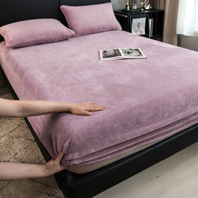 Housse de matelas en velours de lait uni