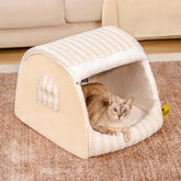 Maison de chat rayée et confortable - Retraite douillette