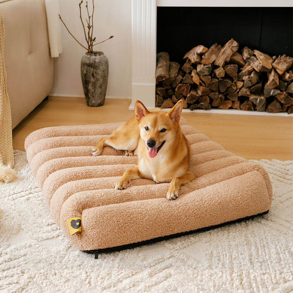 Grand Coussin Plat Lavable Crème Confortable pour Chien - Cheesecake