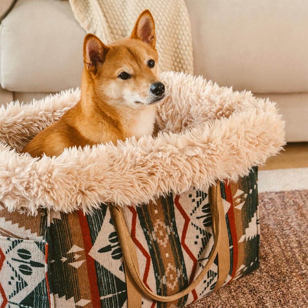 Grand sac de transport réversible toutes saisons et sac de couchage pour chien Indie Boho - Sieste