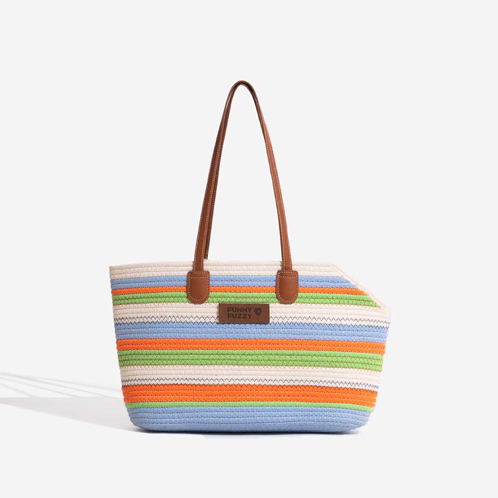 Sac de plage en coton tissé léger fait main transport pour animaux idéal pour les vacances d'été