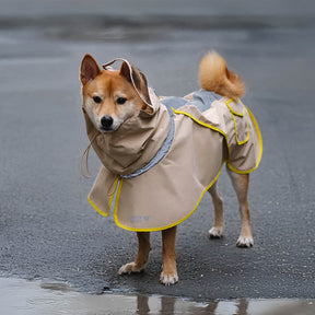 Imperméable réfléchissant réglable avec poche pour chien et maître - Restez au sec