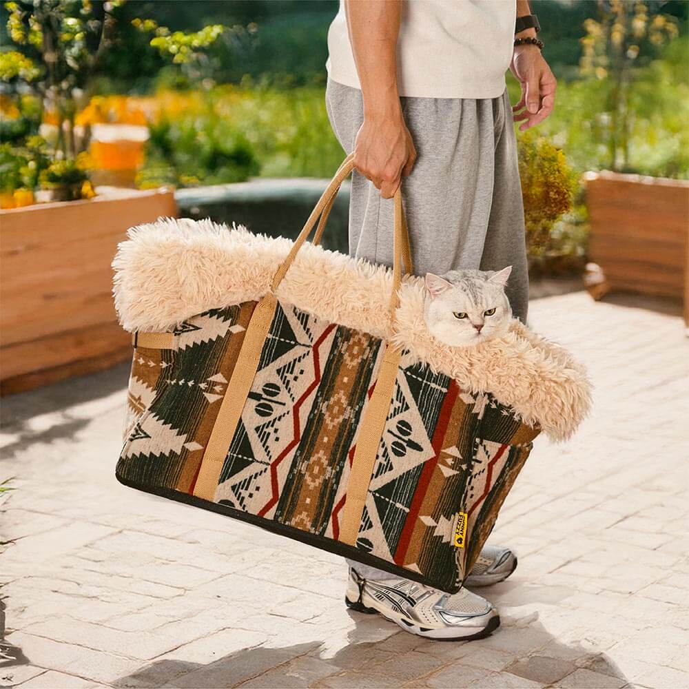 Grand sac de transport réversible toutes saisons et sac de couchage pour chien Indie Boho - Sieste