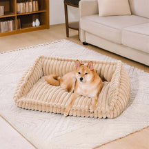 Couchage pour chien en mousse orthopédique avec coussin en coin amovible et chaleur douce - CozySlope