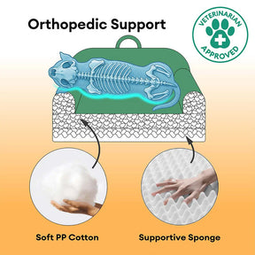 Canapé Orthopédique en Sherpa matelassé en Diamant pour Chien & Chat - Cèdre Cocoa