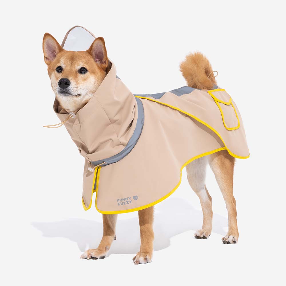 Imperméable réfléchissant réglable avec poche pour chien et maître - Restez au sec