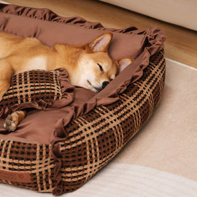 Lit pour chien classique luxueux et confortable lavable - Bliss Bolster