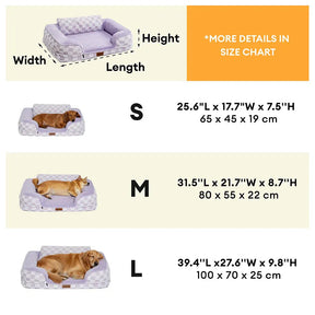 Lit orthopédique pour chien en peluche à motifs checkered – CloudNooki