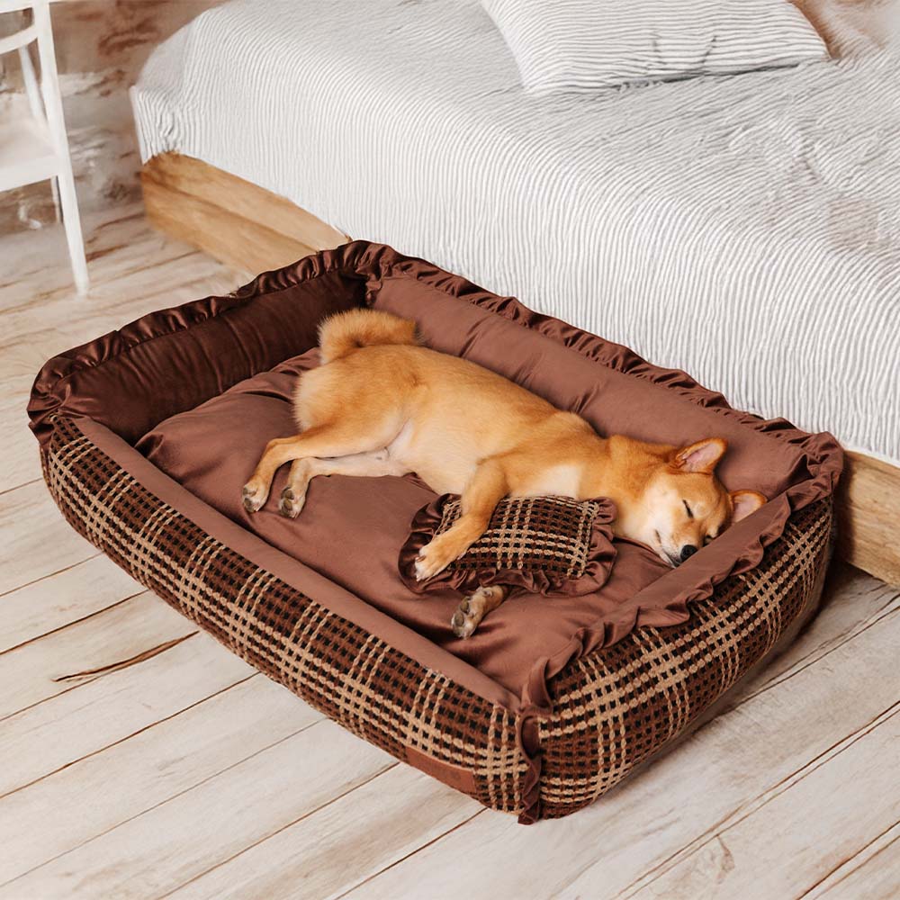 Lit pour chien classique luxueux et confortable lavable - Bliss Bolster