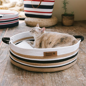 Sac de plage en coton tissé léger fait main transport pour animaux idéal pour les vacances d'été