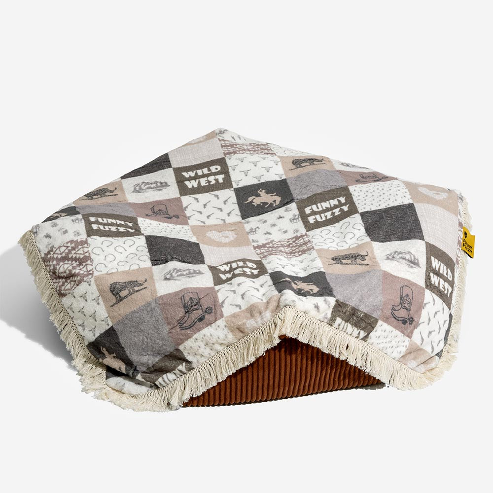 Panier pour Chien Anti-Griffures Lavable Boho avec Franges Apaisant Rond - Nuit Chasser