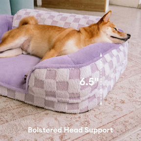 Lit orthopédique pour chien en peluche à motifs checkered – CloudNooki