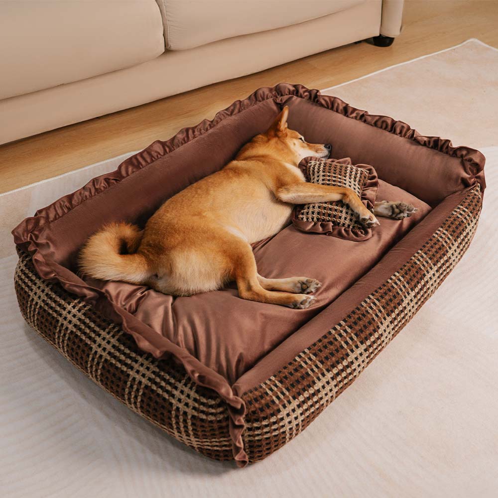 Lit pour chien classique luxueux et confortable lavable - Bliss Bolster