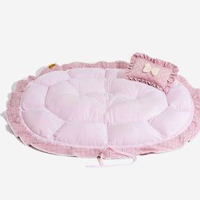 Matelas rond pour chat à cordon lavable et multifonctionnel - Floral Night Napper