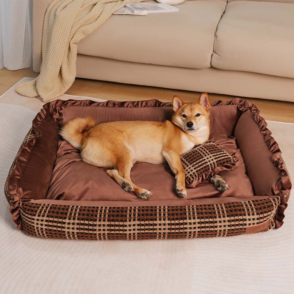 Lit pour chien classique luxueux et confortable lavable - Bliss Bolster