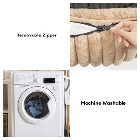 Couchage pour chien en mousse orthopédique avec coussin en coin amovible et chaleur douce - CozySlope