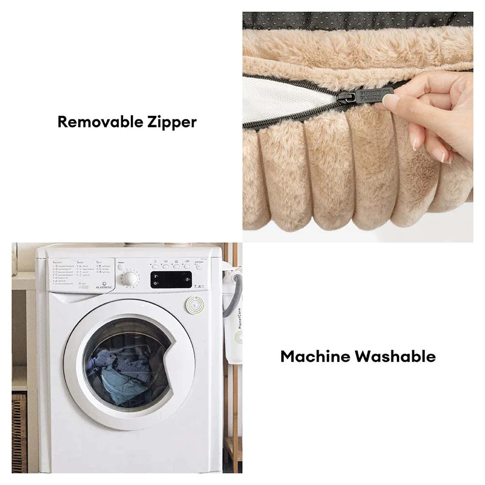 Lit pour chien en peluche orthopédique avec coussin wedge amovible - CozySlope