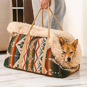 Grand sac de transport réversible toutes saisons et sac de couchage pour chien Indie Boho - Sieste