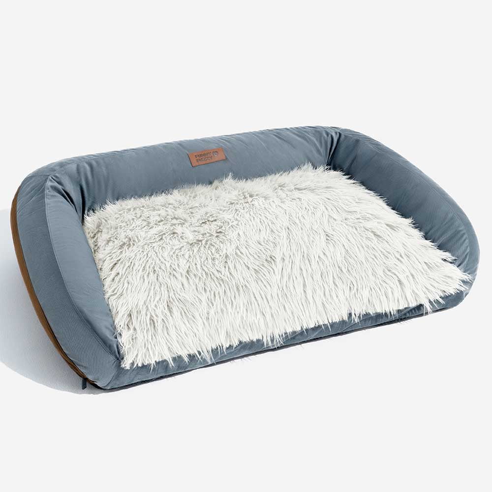 Grand canapé-lit lavable moelleux pour chien en denim