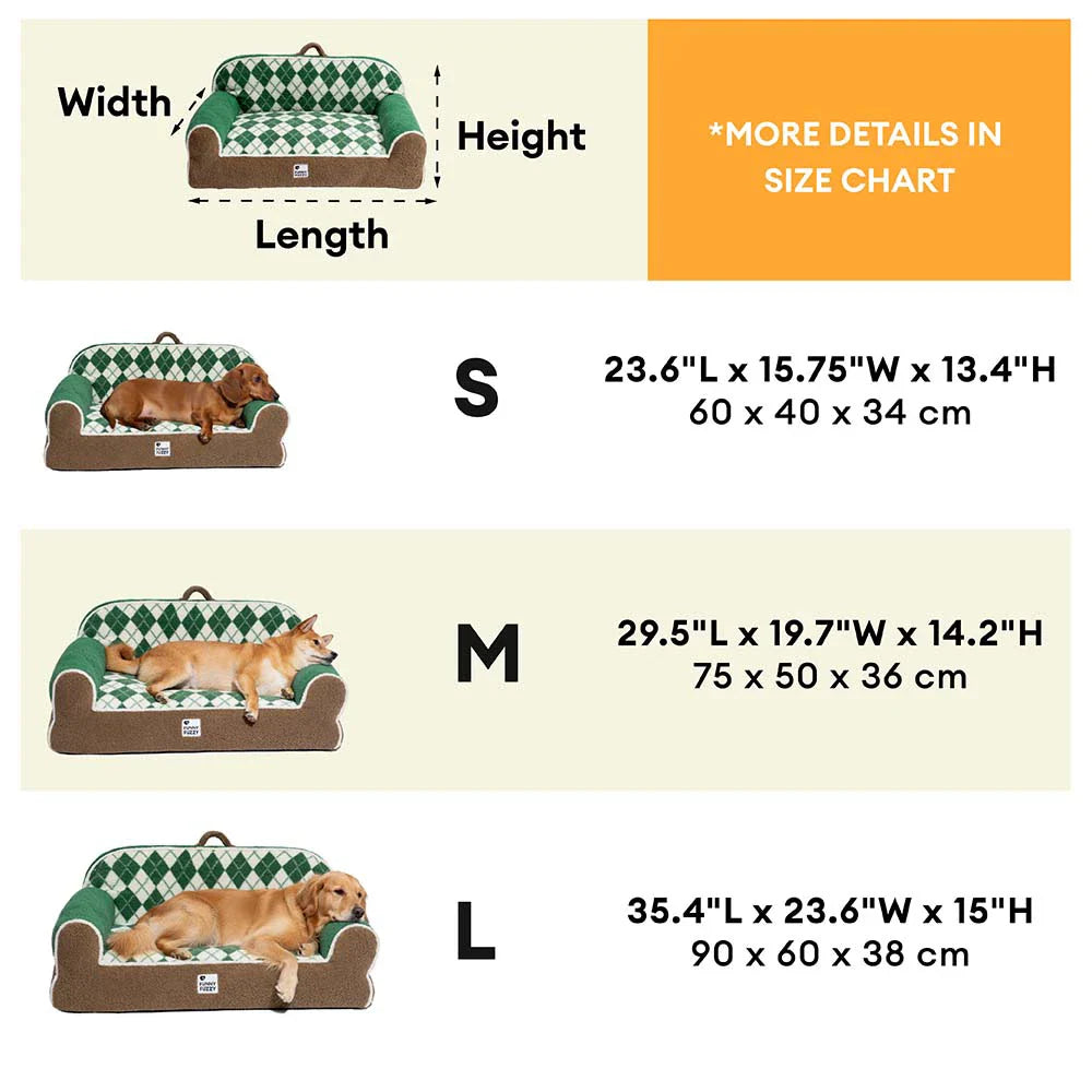 Canapé Orthopédique en Sherpa matelassé en Diamant pour Chien & Chat - Cèdre Cocoa