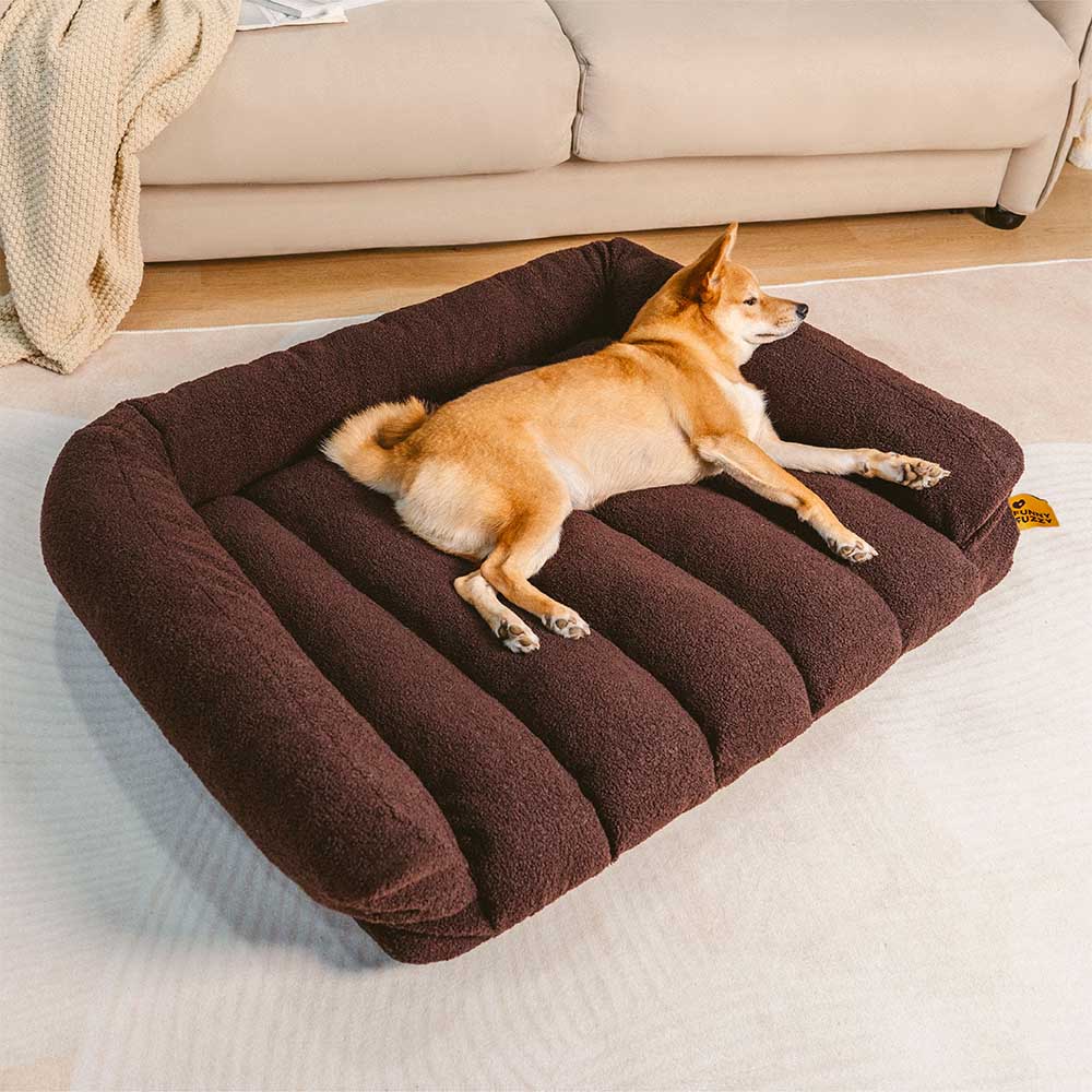 Canapé-lit orthopédique pour chien avec appui-tête souple et confortable modèle - Panier Nuage