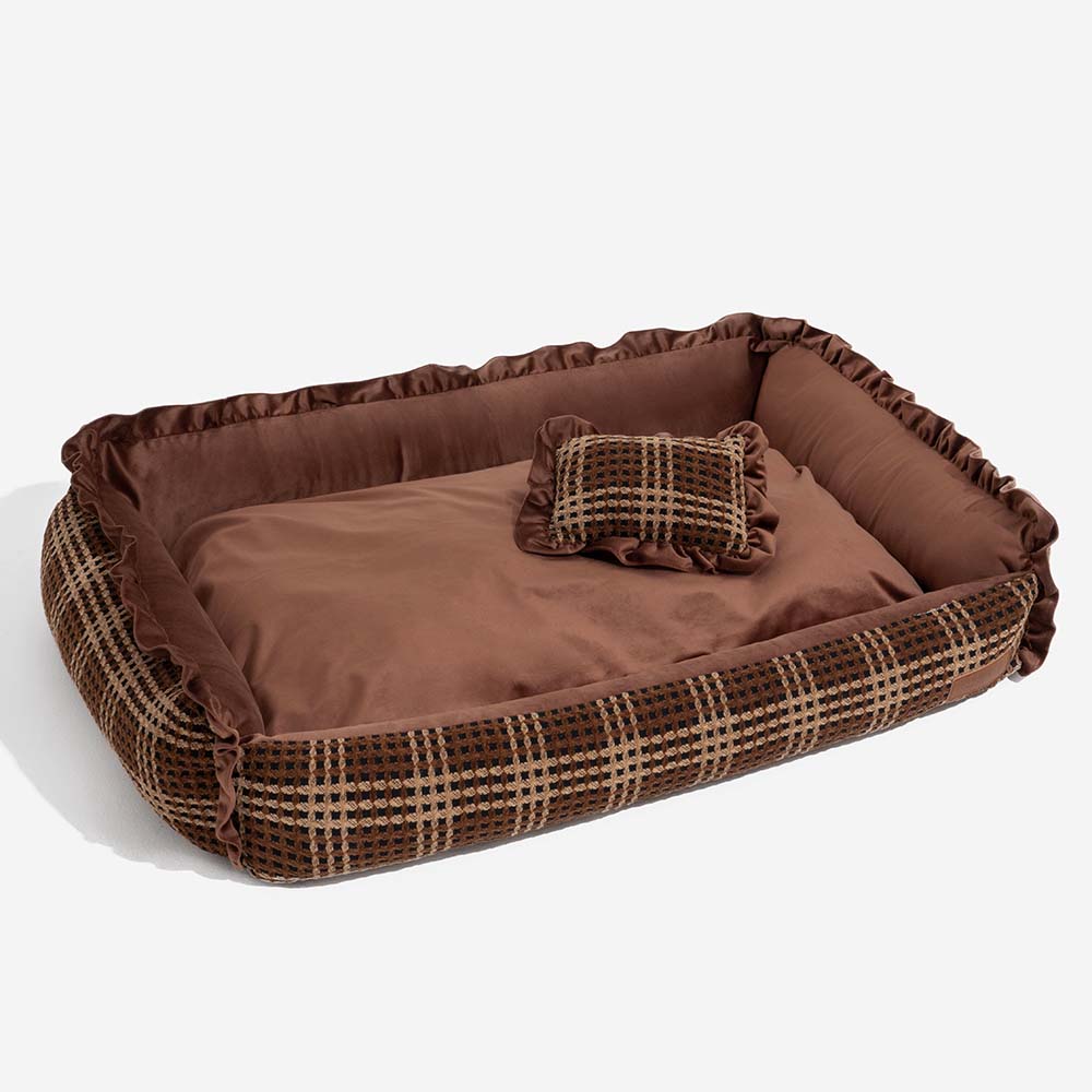 Lit pour chien classique luxueux et confortable lavable - Bliss Bolster