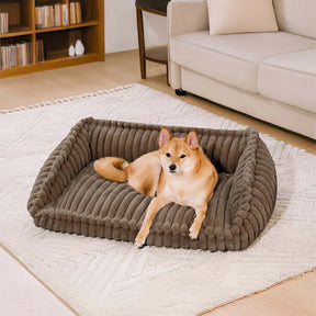 Couchage pour chien en mousse orthopédique avec coussin en coin amovible et chaleur douce - CozySlope