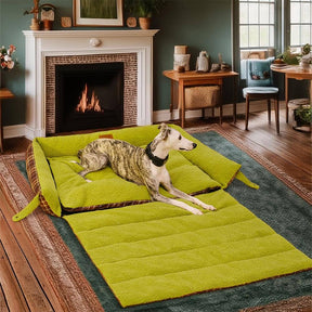 Grand lit pliable lavable pour chien en tartan vintage - Avocuddle