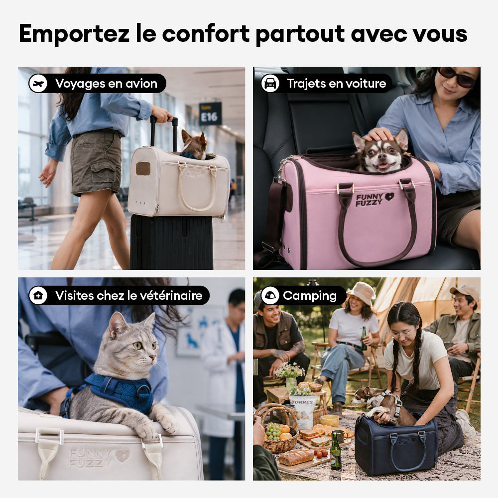 Transporteurs souples conformes aux règles des compagnies aériennes pour chiens et chat - Urban Roaming