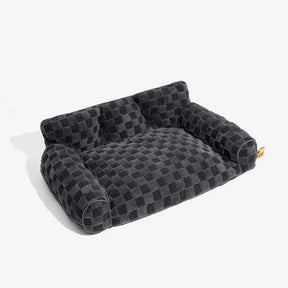 Lit orthopédique amovible en peluche à carreaux pour chien – CozyNest
