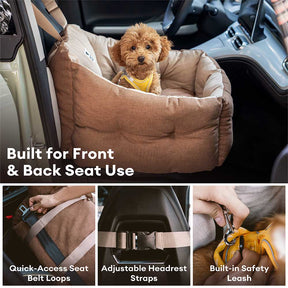 Lit de voiture pour chien étanche ISOFIX, surélevé et épaissi, avec système LATCH