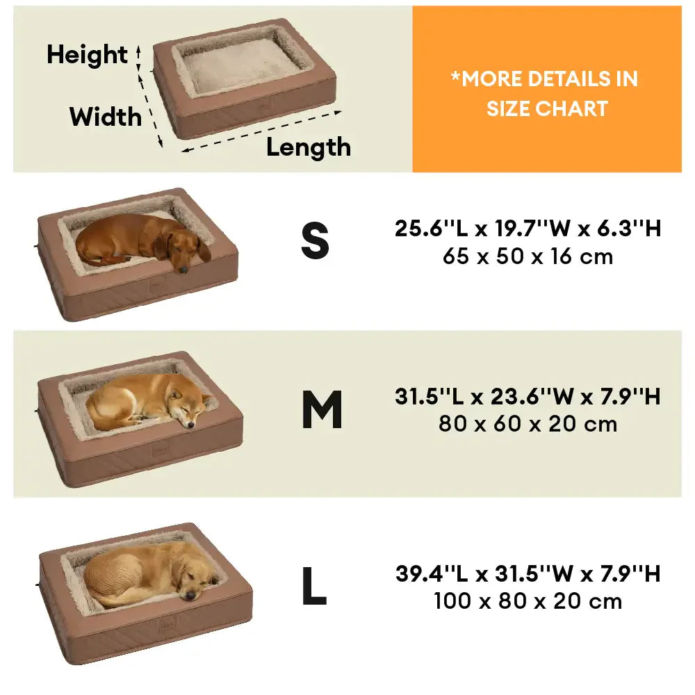 Lit orthopédique pour chien en peluche chaude et en simili cuir avec renfort entourant