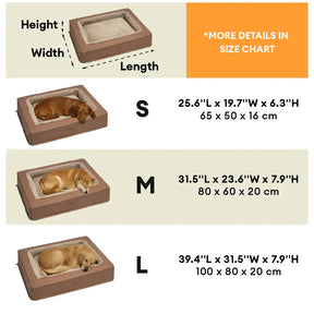 Lit orthopédique pour chien en peluche chaude et en simili cuir avec renfort entourant