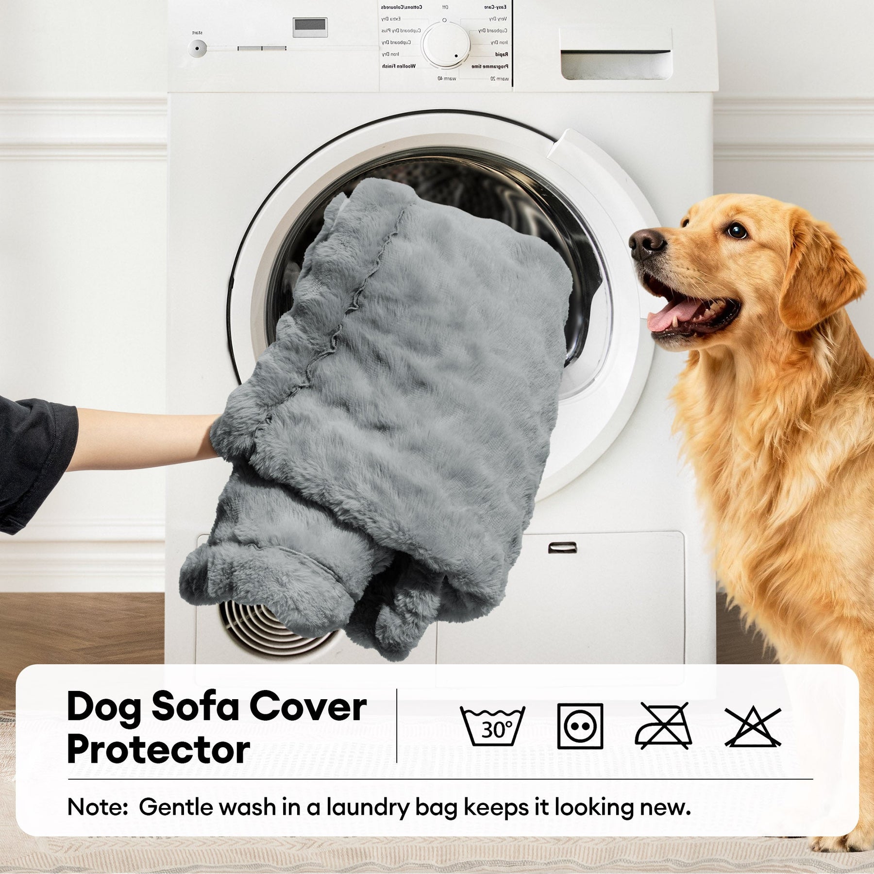 Tapis pour animaux en fausse fourrure pelucheux et chaleureux, housse de canapé antidérapante.